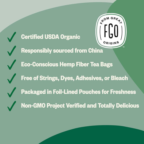 FGO Organic Jasmine Green Tea, 100 Count, Eco-Conscious Tea Bags, Resealable Bag, Packaging May Vary (Pack of 1)...