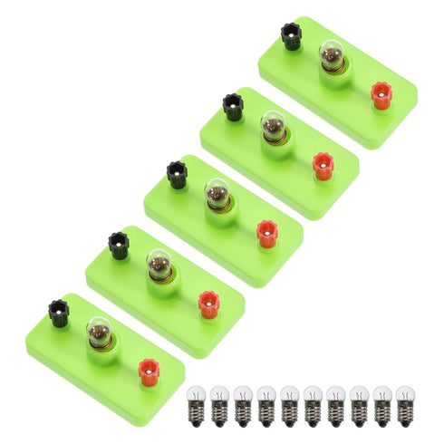 PATIKIL Bulb Socket with 1.5V Bulb, 5 Pcs Mini Bulb Holder Lamp Base DIY Light for Physics Laboratory Electrical Experiment Teaching Instruments L...