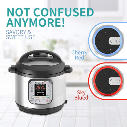 Silicone Sealing Ring for Instant Pot 8Qt, Fits Instant Pot 8 Quart Duo, Lux 8 Quart, Duo Plus, Ultra,Viva, RIO, Pro, Savory Sky Blue & Sweet Cher...