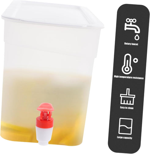 1pc Cold Water Bottle Fridge Lemonade Bucket 3.5L Drink Dispenser for Fridge Beverage Dispenser for Fridge Lemon Pitcher Holder Refrigerator Kettl...