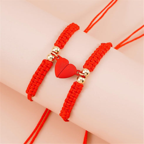 2Pcs Braide Red String of Fate Bracelet Set for Lover Women Men Couple Matching Bracelet Relationship Good Luck Protection Jewelry Gift...