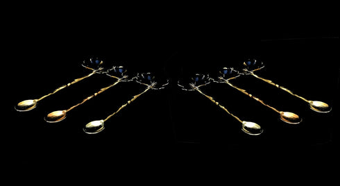 6pcs Black Butterfly Shaped Casting Tea & Coffee Stirring Teaspoon Set - 6" - Unique Butterfly Shaped - a Very Different Product Dazzling - Suitab...