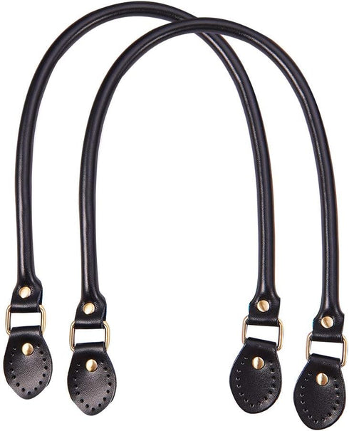PH PandaHall 2pcs Leather Purse Handles 24.2” Sew On Bag Handles Purse Replacement Strap Black PU Leather Handbag Strap for Purses Handbag Shoulde...