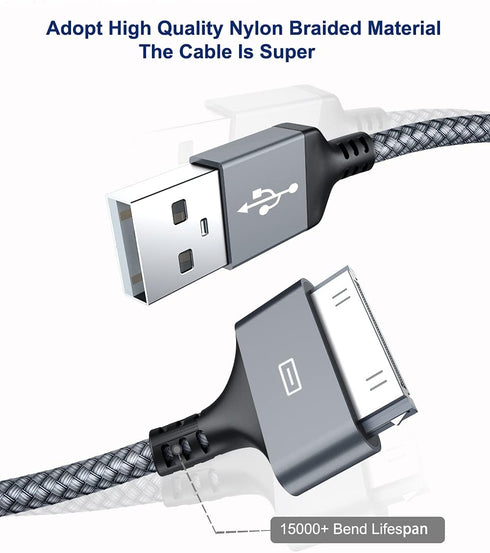AkoaDa Apple Certified 30 Pin USB Charging Cable 10ft 2 Pack, USB Sync Charging Cord Cables Compatible iPhone 4 4s, iPhone 3G 3GS, iPad 1 2 3 iPod...