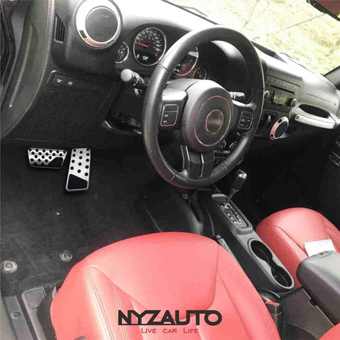 Compatible with Non-Slip Foot Pedal Pads Jeep Wrangler 2007-2018 JK JKU ,AT No Drilling Aluminum Brake and Accelerator Pedal Covers...