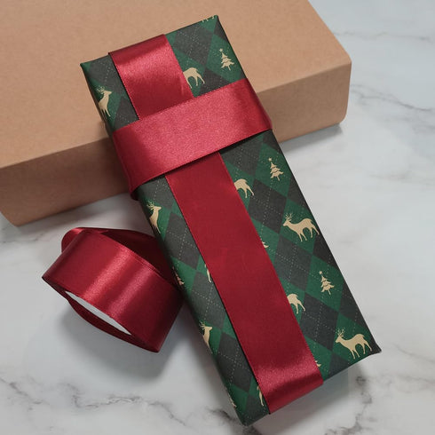 1-1/2 inch Satin Ribbon for Craft Gift Wrapping 25 Yards Silky Polyster Ribbon Roll for Handmade Hair Bow Wedding Party Decor Flower Bouquet,Burgu...