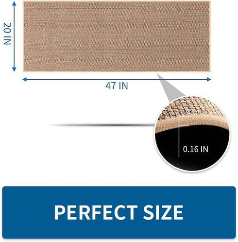 Kitchen Rugs and Mats Non Skid Washable, Absorbent Runner Rugs for Kitchen, Front of Sink, Kitchen Mats for Floor (Beige, 20"x47")...