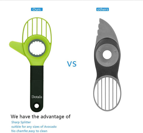 3 in 1 Avocado Slicer Tool Works as a Splitter, Pitter and Cutter as knife peeler scoop with Comfort-Grip Handle (Green-Slicer)...