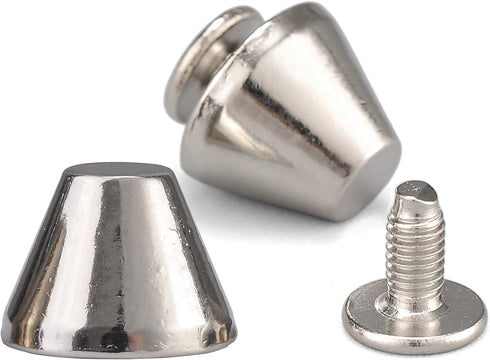 YORANYO 30 Sets 5/16" Height Spikes and Studs 8MM Handbag Feet Silver Color Barrel Spikes Screw Back Punk Studs and Spikes Kit for Clothing Shoes ...
