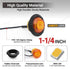 12 Pcs TMH 1-1/4 Inch Mount Amber LENS & Amber LED Clearance Markers, side marker lights, led marker lights, led side marker lights, led trailer m...