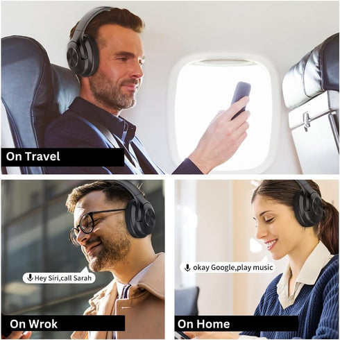 B7 Pro. Over The Ear Headphones Wireless Bluetooth 65 Hours Playtime Foldable Deep Bass HIFI Stereo Wireless Headsets with Mic Lightweight Memory ...