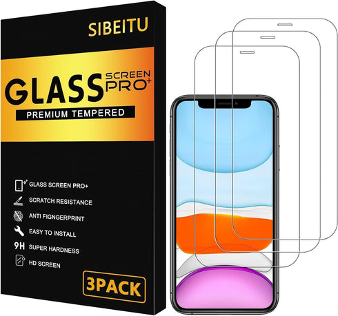 SIBEITU Screen Protector for iPhone 11/XR, 6.1 Inch 9H Hardness Tempered Glass-3 Pack...