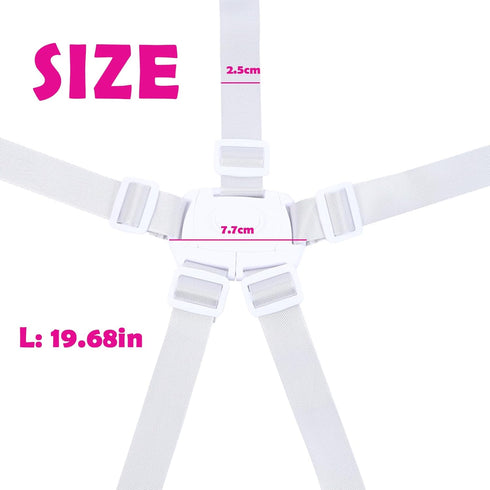 5 Point Harness Seat Belt Safety Strap Belt,Adjustable High Chair Strap,Baby Safe Harness for Stroller Pushchair Pram Buggy Safe Protection,Safety...
