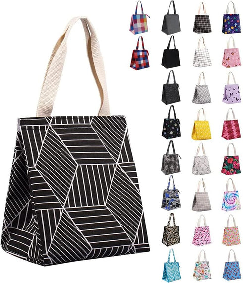 iknoe Insulated Lunch Bag for Women & Adults, 9L Foldable Wide-Open Cooler Bag with Pockets, Leakproof & Portable, for Picnic, Office, Beach, Blac...