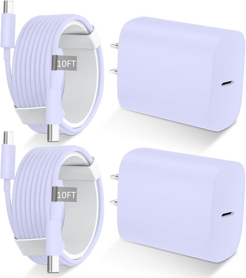 Phone 15 Pro Max Charger Fast Charging,20W USB C Fast Charger Block & 10Ft Long USB C to C Fast Charging Cable Cord for i.Phone 15 Pro/15 Pro Max/...