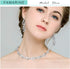FAMARINE Silver Bridal Jewelry Set, Clear Crystal Wedding Drop Earrings Necklace for Bride Bridesmaid...
