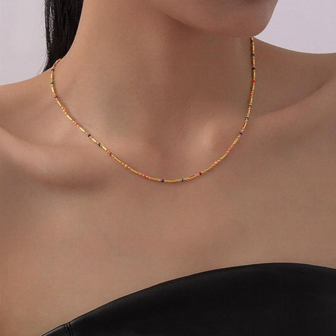 Kyutong 13 Feet Gold Plated Stainless Steel Jewelry Chain Links Colorful Oil Drip Bead Chain Roll Craft Chain Bulk with Jewelry Making Supplies fo...