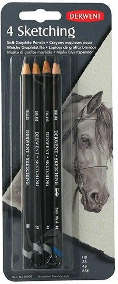 Derwent Sketching Pencils, 4mm Core, Pack, 4 Count (39003)...