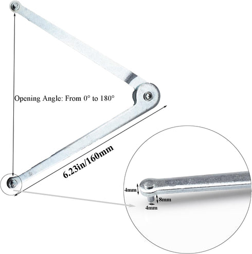 Universal Angle Grinder Wrench Adjustable Grinder Wrench Pin Spanner Face Spanner Plier for Round Nuts Plier Set(4mm), Silver...
