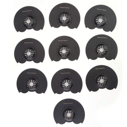 ViaGasaFamido 10Pcs Oscillating Saw Blades Semicircle High Carbon Steel High Hardness Oscillating Multi Wood Grinding Tool Hole Opening 91mm for W...