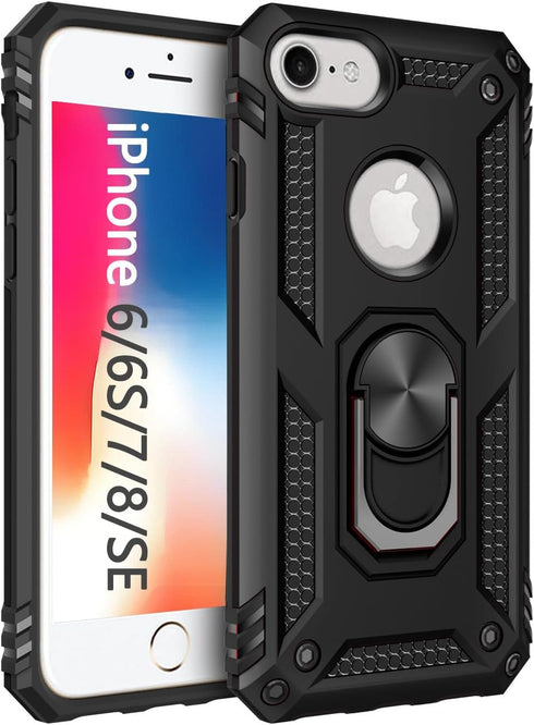 Korecase for iPhone 8 Case Screen Camera Protection Military Armor Dual Layer Protective Cover Ring Kickstand Compatible with iPhone 6 6s & iPhone...