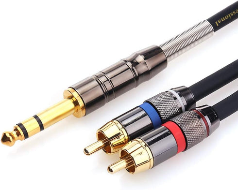 Tisino 1/4 to RCA Cable, Quarter inch TRS to RCA Audio Cable 6.35mm Stereo Jack to Dual RCA Insert Cable Y Splitter Cabl - 1.6 feet/50 cm...