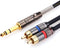 Tisino 1/4 to RCA Cable, Quarter inch TRS to RCA Audio Cable 6.35mm Stereo Jack to Dual RCA Insert Cable Y Splitter Cabl - 1.6 feet/50 cm...