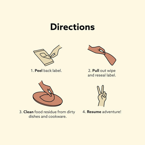 Dish Wipes | 100% Biodegradable Pre-Moistened Food-Safe Camp Kitchen Wipes | 32 ct, Pack of 1 | A Soap-and-Water Alternative...