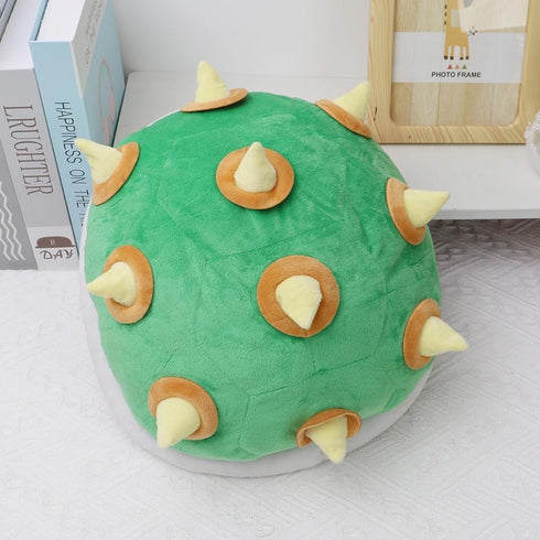 Bowser Backpack with Thorn Turtle Shell Green Koopa Bag Turtle Shell Costume Soft Stuffed Cartoon Plush Toy 11.4"...