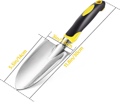Garden Shovel, Trowel Garden Tool, Stainless Steel Heavy Duty Trowel, Soft Rubberized Non-Slip Ergonomic Handle, Hand Shovels for Digging, Plantin...