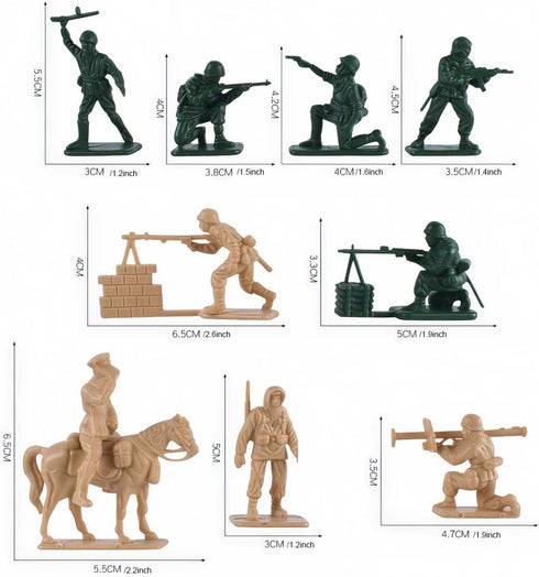 96 PCS Various Pose Toy Soldiers Figures with Military Map, Army Men Two Colors Soldiers, Toy Soldiers Action Figures for Kids Children Birthday (...