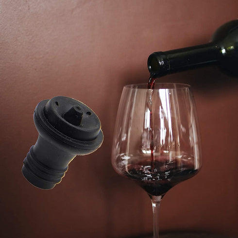 Wine Saver Vacuum Stoppers - Set of 6 Rubber Stoppers for Wine Preservation...