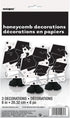 Black & White Graduation Mini Honeycomb Decorations - 8" (3 Count) - Perfect for Unforgettable Grad Parties...