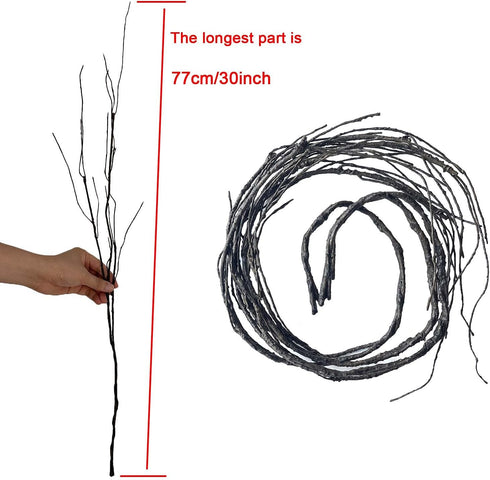 Pursuestar 5Pcs 29.5" Lifelike Dry Willow Branches Bendable Iron Wires Artificial Floral Flower Stub Stem DIY Craft Wedding Home Room Office Hotel...