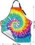 Tie Dye Adjustable Bib Apron Waterdrop Resistant with Pockets Cooking Kitchen Aprons for Women Men Chef (33 x 28 Inches)...