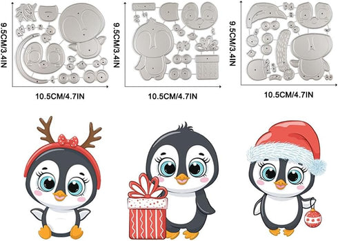 Penguins Die Cuts for Card Crafting Dies Chrismas Greeting Card Cutting Dies Embossing Stencils Template for DIY Crafts Scrapbooking Card Making S...