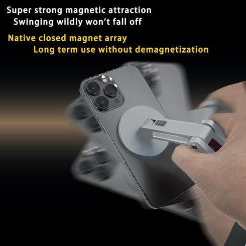 Magnetic Phone Stand for Desk, Heightened Adjustable Foldable, Compatible with iPhone 15/14/ 13/12 All Series/Mag-Safe Case (Silver)......