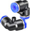 TAILONZ PNEUMATIC Blue Elbow 2 Ways - 10MM Tube OD 90 Push to Connect Tube Quick Fittings Push Lock PV-10 (Pack of 2)...