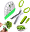 Scissors Herb Stripper Tools Kits 5-Blades Stainless Steel Scissors with Kitchen Herb Stripping Tool, Safe Cover, Cleaning Comb Multipurpose Kitch...