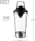 Host All in One Cocktail Shaker Set with Measurements, Reamer, Bottle Opener, Strainer and Jigger for Cold Brew Cocktails, Home Bar, Bartending, C...