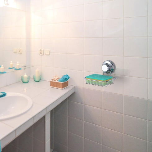 SANNO Suction Cup Soap Holder, Soap Dish Saver Tray Bar Soap Sponge Holder for Shower Wall, Bathroom, Tub and Kitchen Sink Stainless Steel...