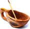 Reclaimed Olive Wood Salt and Spice Pot with Spoon - Kenya...