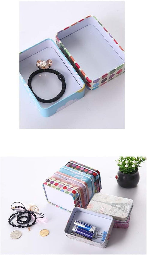 5 Pack Metal Tins Box Containers 3.54 x 2.56 x 1.1 inch, Mini Portable Small Tins with Lids, Rectangular Case Empty Box for Candies, Pills, Earrin...