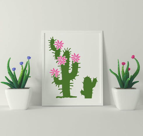 25 Pieces Cactus Stencils for Painting on Canvas Reusable Summer Cacti Stencils Tropical Succulent Drawing Template Stencil for Painting on Wood W...