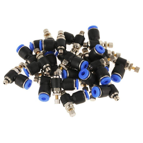 20Pcs OD 4mm M5 Pneumatic Air Flow Speed Control Valve Hose Fitting Quick Connector 360° Rotation for Industrial...
