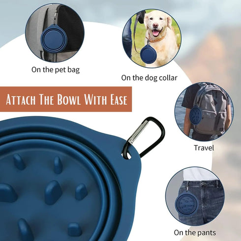 Tito's Closet 2-Pack Collapsible Dog Bowls - Blue, 20 Ounces - Travel Dog Water Bowl, Dog Bowl Slow Feeder, Dog Travel Essentials for Pet Parents ...