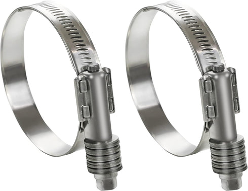 2 Pack Heavy Duty Worm Hose Clamp, Adjustable Range 2 1/4"-3 1/8" (57-79mm) 304 Stainless Steel Worm Gear Drive Hose Clamps for Water Pipe, Plumbi...