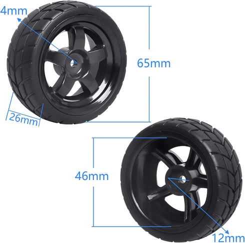 12mm Hex Wheel Rims & Rubber Tires with Foam Inserts for RC 1/10 On-Road Touring Car, Set of 4...