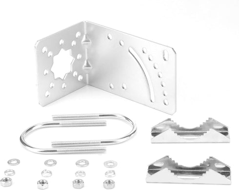 Pole Mount Bracket L Mounting Bracket to Wall Hardware Accessories for LPDA yagi Outdoor Antenna with U-Bolt, Mounting Screws, Signal Booster Mast...
