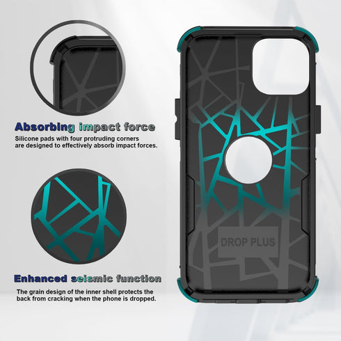 Phone Case for iPhone 13 and iPhone 14, Non-Slip Shockproof 10 Ft Military Dropproof Phone Case with 2 Tempered Glass Screen Protectors, 6.1 Inch ...